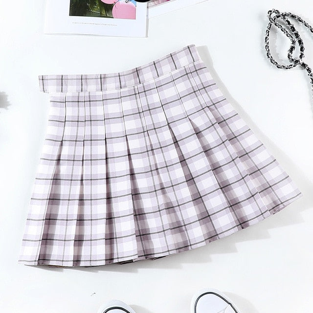 Plus Size Harajuku Japanese School Uniform Plaid Tartan Skirt – The Kawaii  Factory