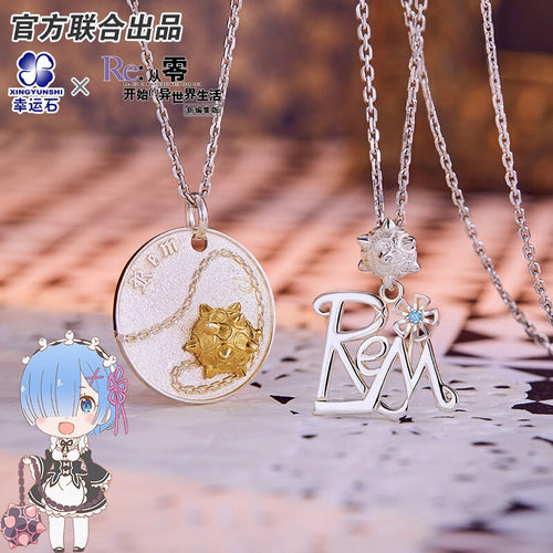Re0 Rem Anime Necklace 925 Sterling Silver Pendant