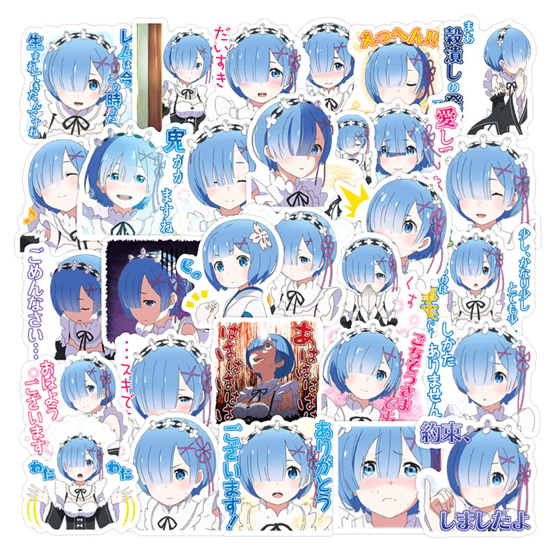 10/40pcs/pack Cute Rem Life In A Different World From Zero Anime Stickers