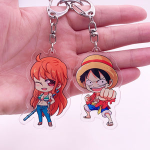 2019 One Piece Keychain Double Sided Key Chain Acrylic Pendant Key Ring