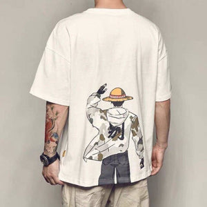 Men T-Shirt Japanese Ukiyo E Cat Anime Clothing