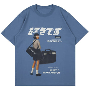 2021 Hip Hop Streetwear Harajuku T Shirt Girl Japanese Kanji Print Men T-Shirt