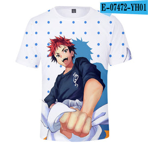 Shokugeki No Soma - Unisex Soft Casual Anime Short Sleeve Print T Shirts