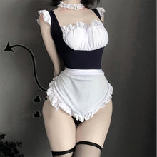 3pcs/set Hot  Sexy Costumes Perspective Japanese Lingerie Maid Outfit
