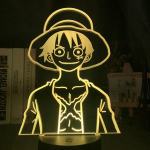 Acrylic 3d One Light Piece Luffy Anime Lamps
