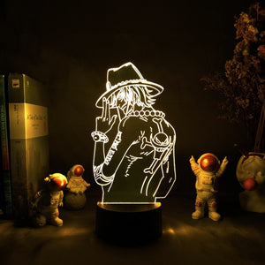 Acrylic 3d One Light Piece Luffy Anime Lamps