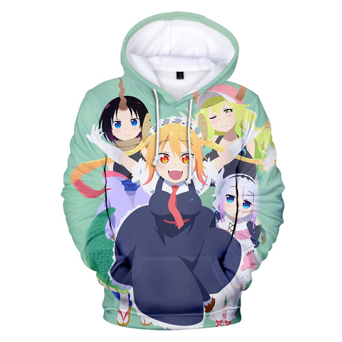Dragon Maid - Unisex Oversized Soft Anime Print Hoodie Sweatshirt Pullover