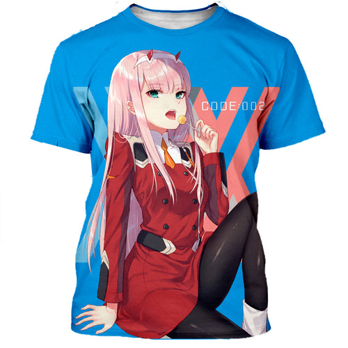 Darling In The FranXX - Unisex Soft Casual Anime Short Sleeve Print T Shirts
