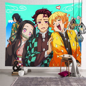 Anime Demon Slayer Zenitsu Hashibira Inosuke - Wall Hanging Tapestry Decoration