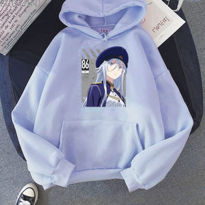 Anime Hoodie Women/Men Letter Printing Sweatshirt Oversized 86 Eight Six