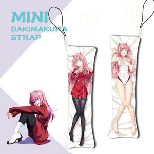 Mini Dakimakura Anime DARLING in the FRANXX Zer Pillow Hanging Ornament Phone Strap 1PCS