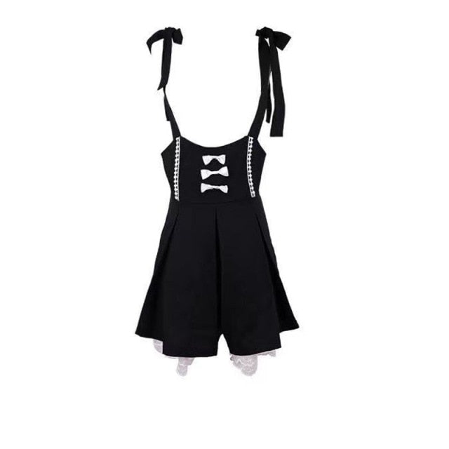Black Strap Dress with Lace Details