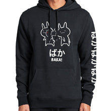 Baka Rabbit Slap Hoodies High Quality Black Japanese Sweatshirt Pullover