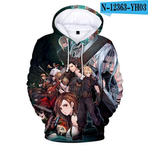 Final Fantasy 7 - Unisex Oversized Soft Anime Print Hoodie Sweatshirt Pullover