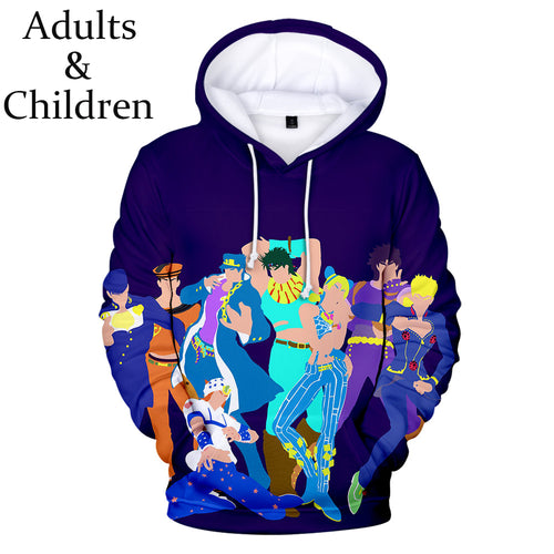 JOJO - Unisex Oversized Soft Anime Print Hoodie Sweatshirt Pullover