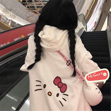Cute Hello Kitty Zip-Up Hoodie Sweatshirt in White