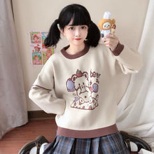 Winter Cream and Chocolate Brown Soft Knit Jumper with Bear