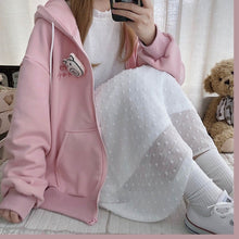 Kawaii Pink Pig Print Hoodie Sweatshirt with Pig Hood