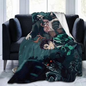 Demon Slayer - Kimetsu No Yaiba - Printed Anime Ultra-Soft Sherpa Blanket Bedding