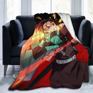 Demon Slayer - Kimetsu No Yaiba - Printed Anime Ultra-Soft Sherpa Blanket Bedding