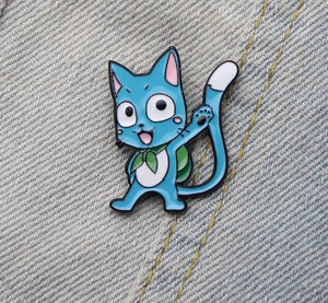 Fairy Tail Cute Happy Brooch Metal Badge