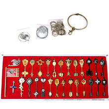 Fairy Tail Keychain Cosplay Accessories set Weapon Collection Lucy Sign of the Zodiac Gold Key Necklace Pendants for Gift
