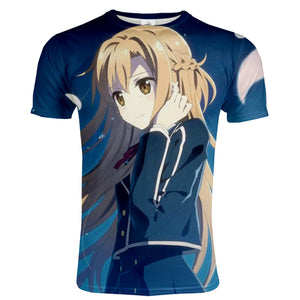 Sword Art Online - Yuuki Asuna - Unisex Soft Casual Anime Short Sleeve Print T Shirts