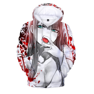 Darling in the FranXX - Unisex Oversized Soft Anime Print Hoodie Sweatshirt Pullover