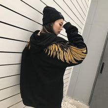 gold thread embroidery wings Hoodie