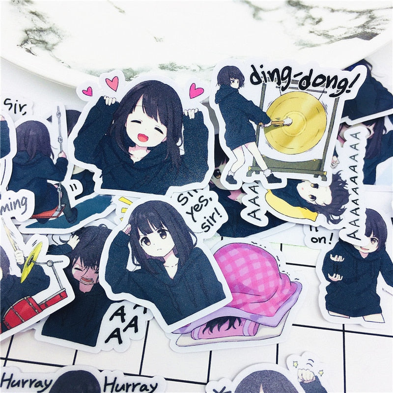 39 Pcs Cute Menhera-chan Kids Fun Paper Stickers For Laptop PC Fridge  Luggage