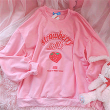 Harajuku Kawaii Strawberry Letter Hoodie Sweatshirt