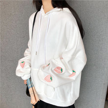 Harajuku Strawberry Embroidery Lavender White Sweatshirt Hoodie