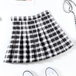 Harajuku  Short Plaid Pleated Skirt Japanese Vintage Girls School Uniform Plus Size Skirts