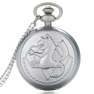 Full Metal Alchemist Silver Watch Pendant Necklace