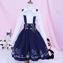 High Waist-back Skirt +  Navy Shirt Full Sets Two Pieces Lolita Costumes Sets Princess