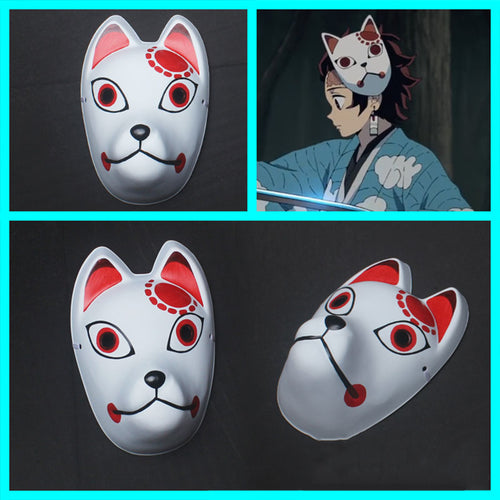 Demon Slayer Kimetsu No Yaiba Mask Kamado Tanjirou Cosplay Fox Mask Prop