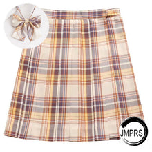 Plaid Women Pleated Skirt Bow Knot High Waist Preppy Girls Mini Skirt Japan