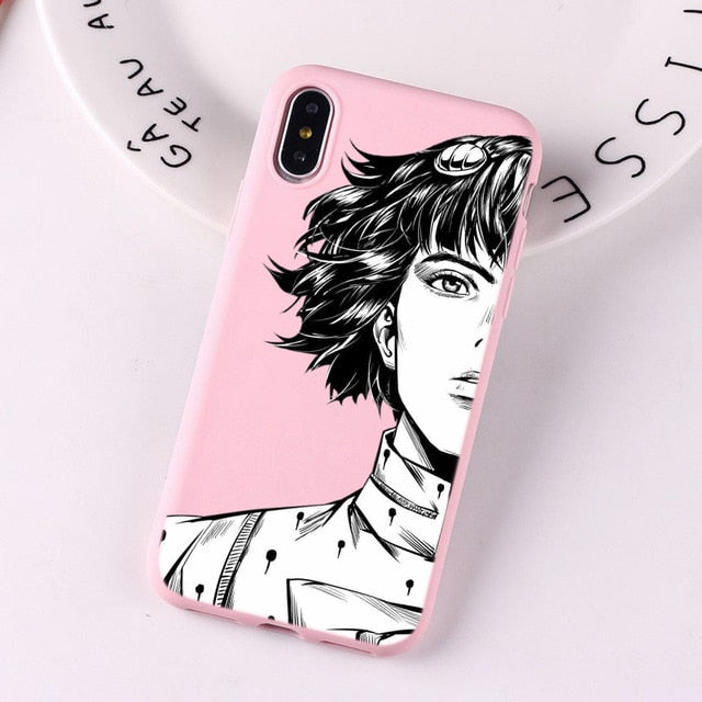 JOJO 39 s Bizarre Adventure Japanese for iPhone 7 8 6 plus 6s X XS max XR 5 5s SE Pink White colour Cover