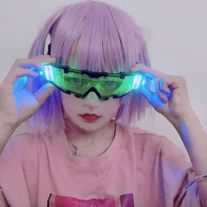 Japan Harajuku Anime Glasses LED Shiner Super Cool Safety Goggles