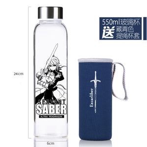 Fate Grand Order Glass Cup Jeanne D'Arc Cartoon Figure Water Bottle