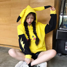 Japanese Pokemon Pikachu Yellow Hoodie with Long Sleeves