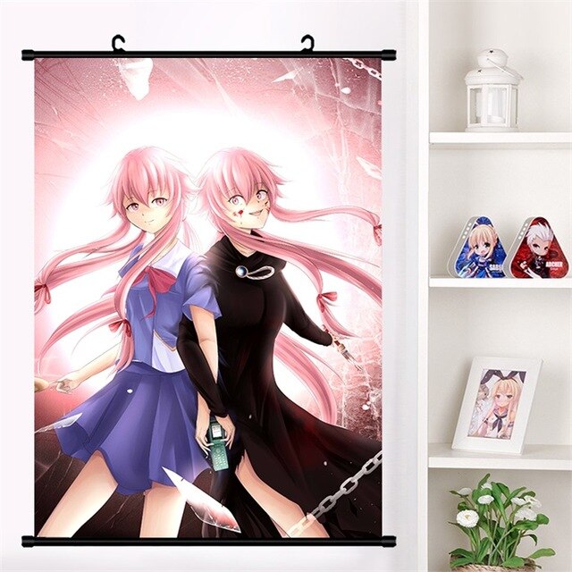 Gasai Yuno Anime The Future Diary Mirai Nikki Canvas Art Poster Family  Bedroom Posters Gifts 20x30inch(50x75cm)