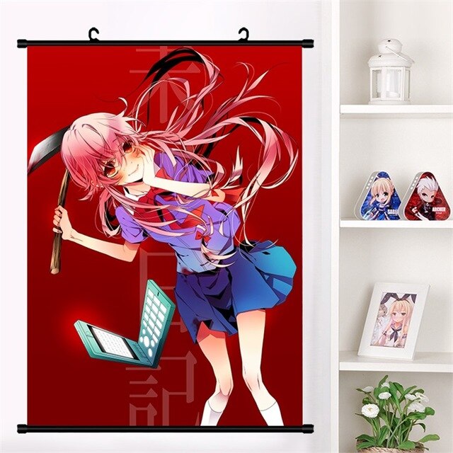 Gasai Yuno Anime The Future Diary Mirai Nikki Canvas Art Poster Family  Bedroom Posters Gifts 20x30inch(50x75cm)