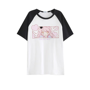Japanese Hime Bunny Milk Silk T Shirts Harajuku 