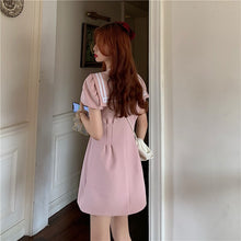 Preppy Style Summer Dress Kawaii with Sailor Collar, Bows and Puff Sleeves