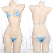 Japanese Schoolgirl Erotic Micro Bikini Blue Nightwear Underwear