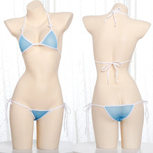 Japanese Schoolgirl Erotic Micro Bikini Blue Nightwear Underwear