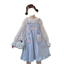Japanese Dress Mori Girl Lolita Kawaii Bunny Pink Overalls Strap Dress
