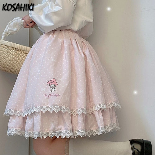 Japanese Harajuku Girls Pleated Skirts Gothic Sweet Lolita Cake
