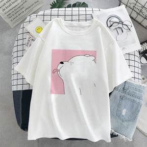 Kawaii Little bear Printed Women T-Shirt  Harajuku Anime Clothing